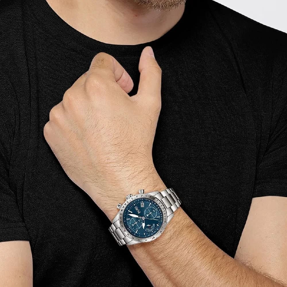 Hugo Boss Pilot Edition 1513850 Chronograph Blue Dial Men's Watch vue 6