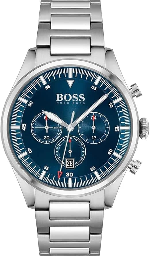 Hugo Boss 1513867 montre homme, au cadran bleu sur bracelet acier