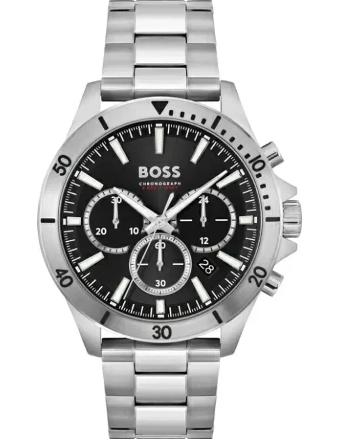 Hugo Boss 1514057 montre homme, à cadran noir multifonctions sur acier