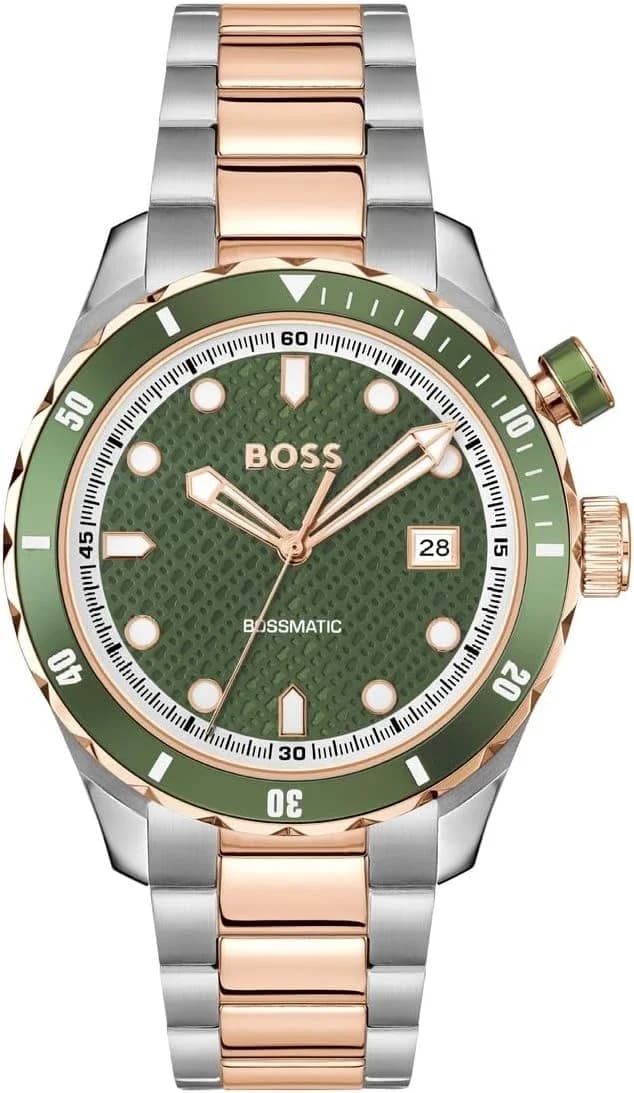Hugo Boss 1514181 montre homme, cadran vert, bracelet acier