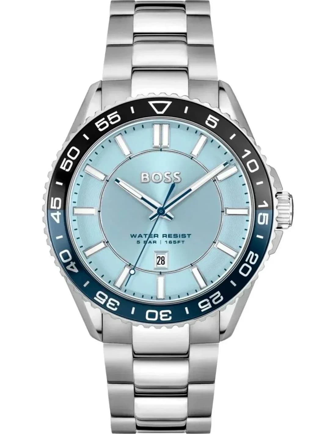 Hugo Boss 1514207 montre homme, cadran bleu sur bracelet acier