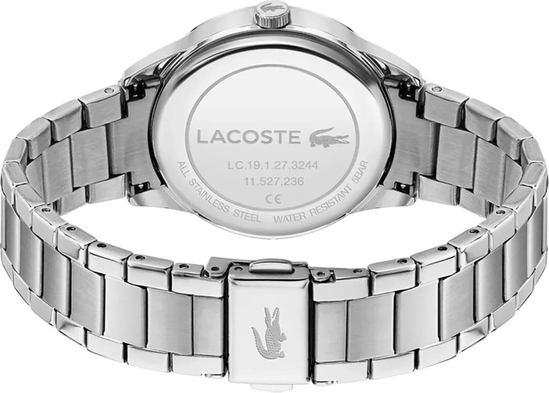 Lacoste 2001189 côté fond de boîtier argent