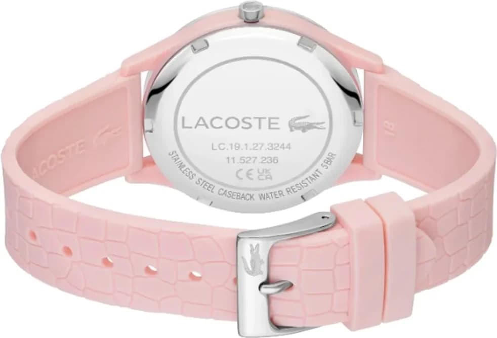 Lacoste Crocodelle 2001248 Pink Silicone Strap Women's Watch vue 4