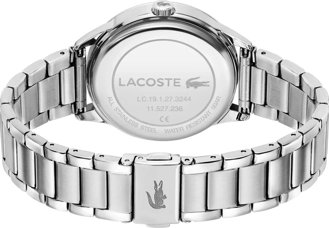 Gros plan sur le cadran blanc de la Lacoste 2001409