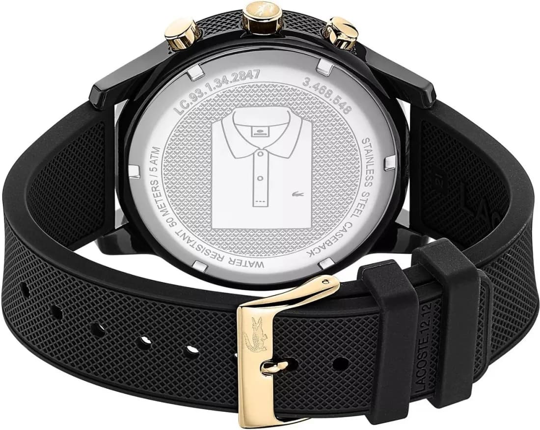 Lacoste 2011012 Sport Chronograph Black Silicone Strap Watch vue 4