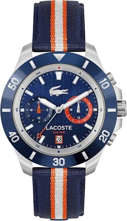 Lacoste 2011339 montre homme, cadran bleu, bracelet tissu