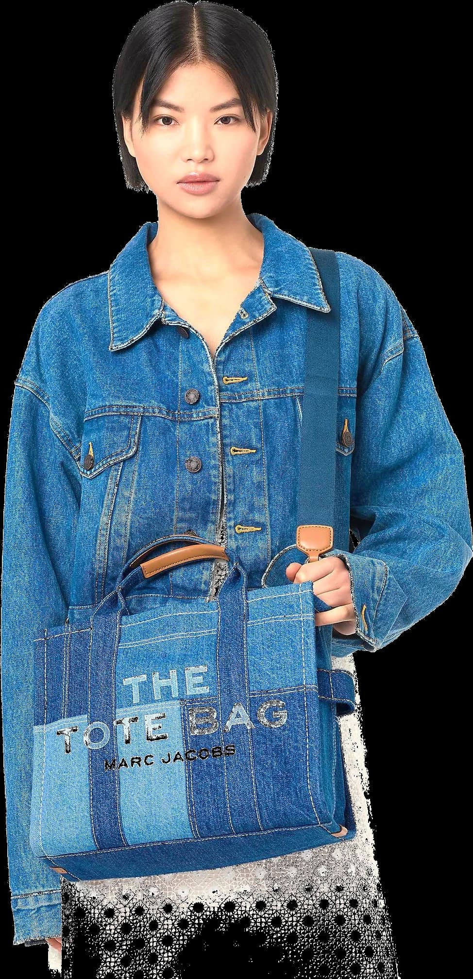 Sac à main Marc Jacobs The Medium Tote Bag Denim en toile vue 3