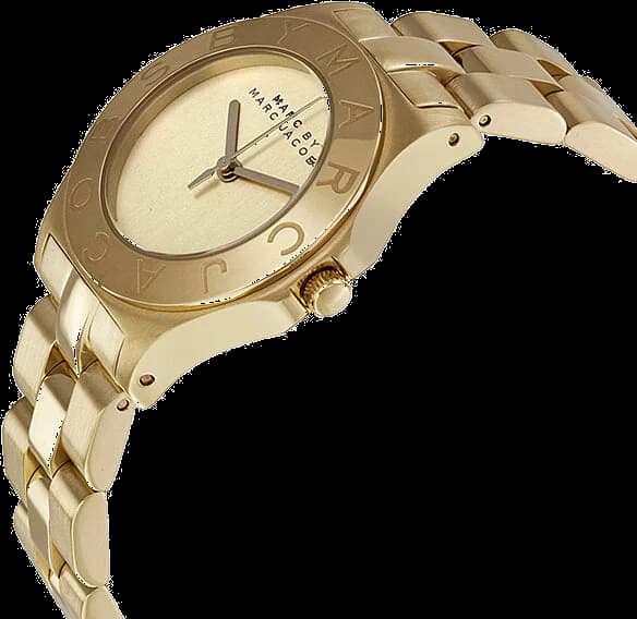 Gros plan sur le cadran or de la Marc Jacobs MBM3126