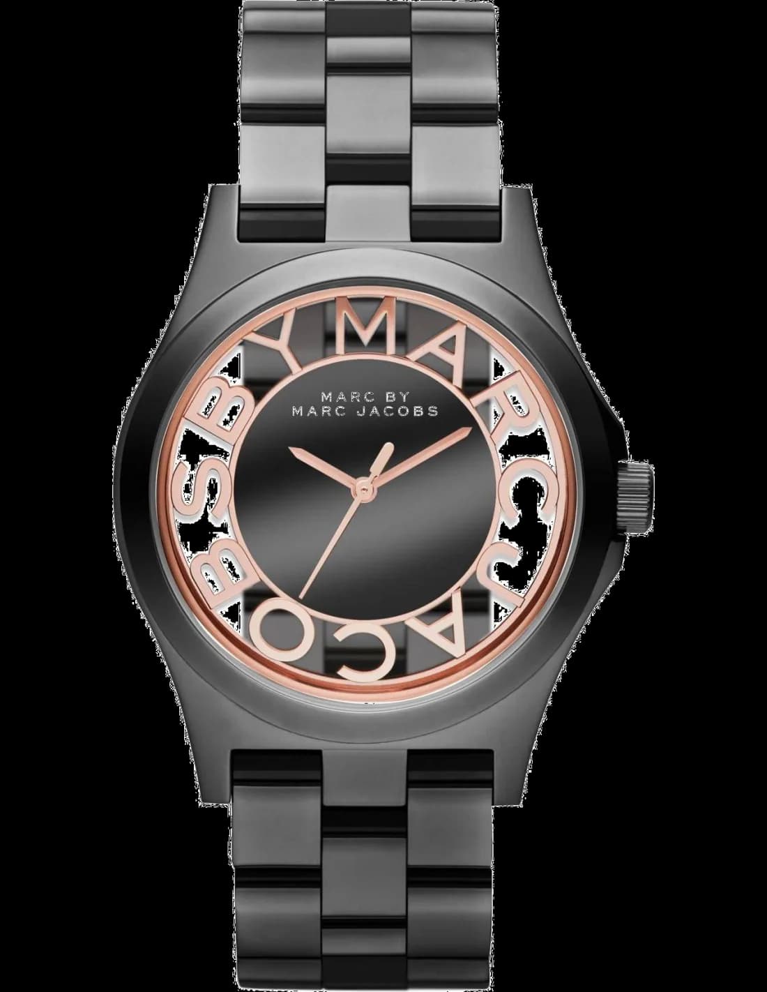 Montre Marc Jacobs MBM3254 en Acier Gris Foncé et Cadran Squelette vue 2