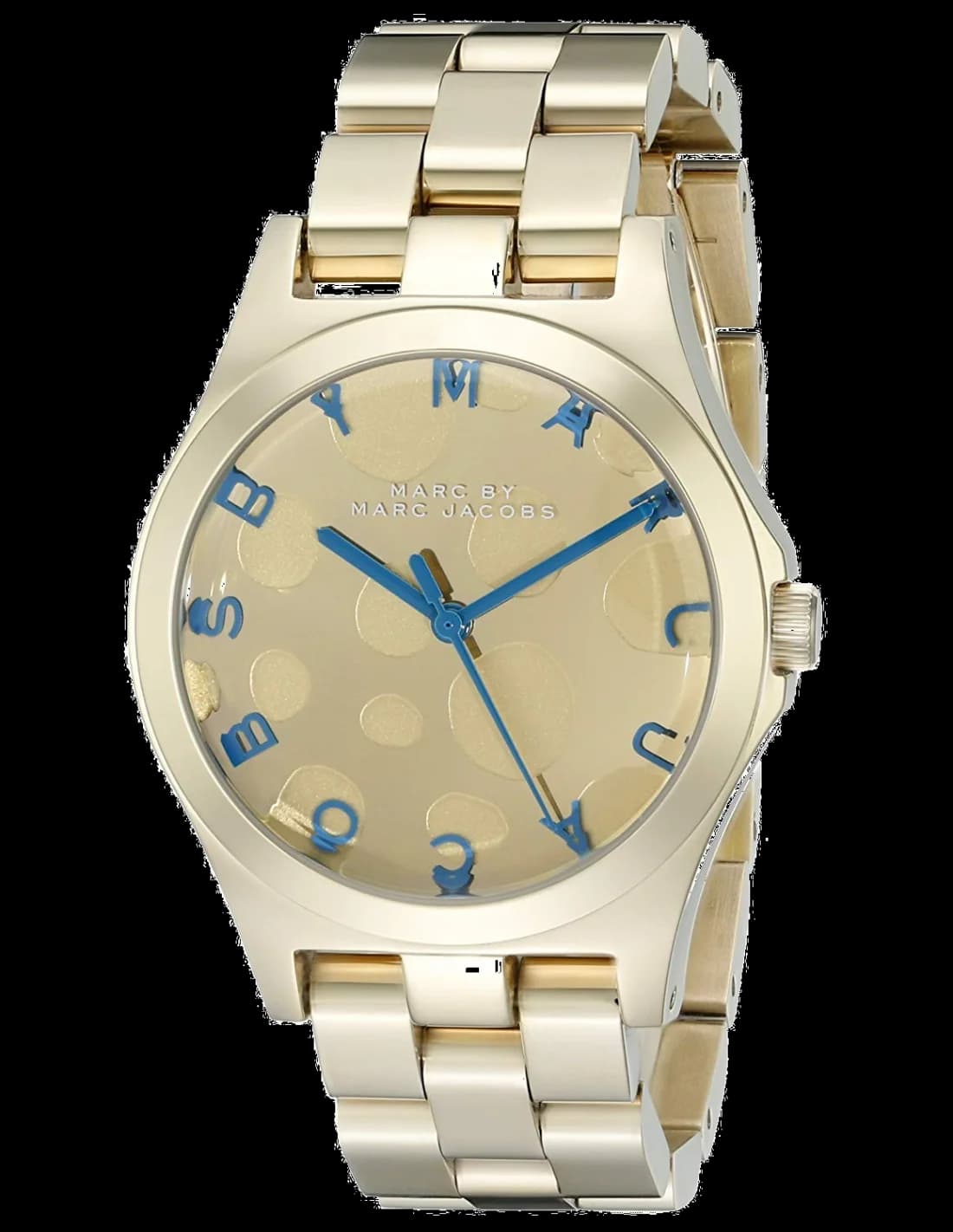 Montre Marc Jacobs MBM3267 en Acier Doré avec Index Bleu Sarcelle vue 2