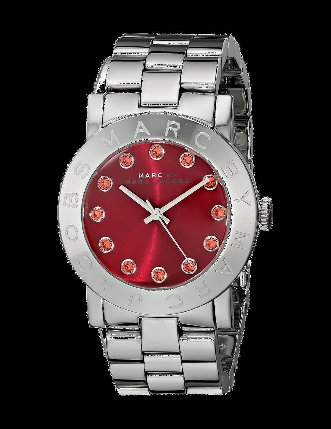 Marc Jacobs MBM3333 Silver Stainless Steel and Red Crystal Dial Watch vue 2