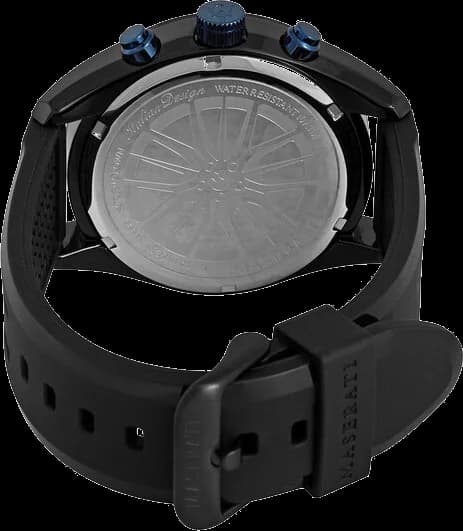 Montre Homme Maserati Traguardo R8871612006 Cadran chronographe noir Bracelet en caoutchouc noir vue 4