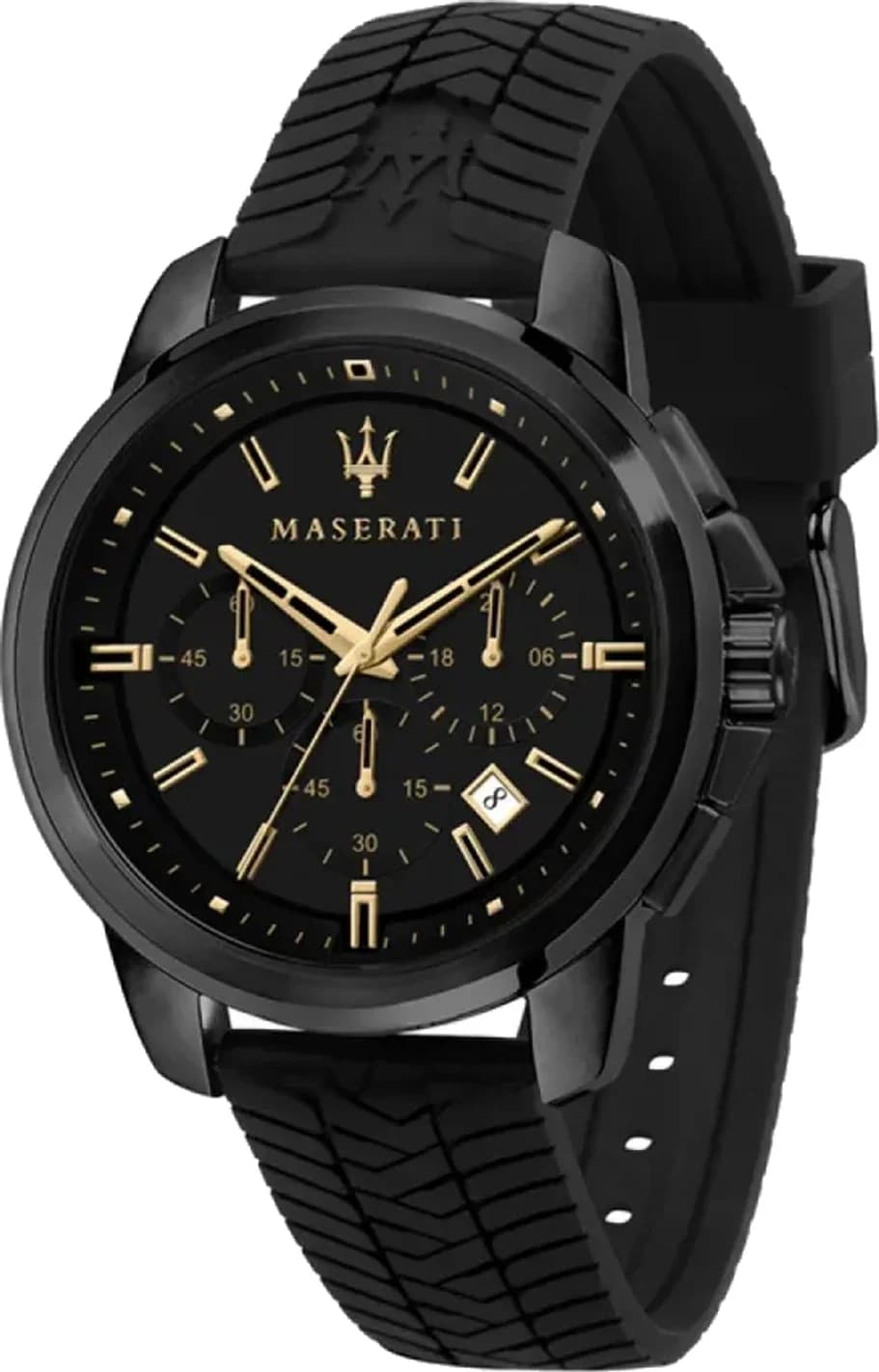 Maserati R8871621011 montre homme, chronographe noir sur bracelet silicone