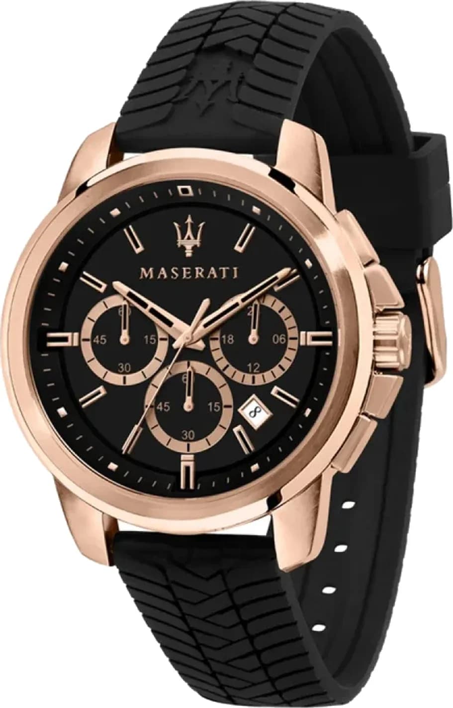 Maserati R8871621012 montre homme, chronographe noir silicone