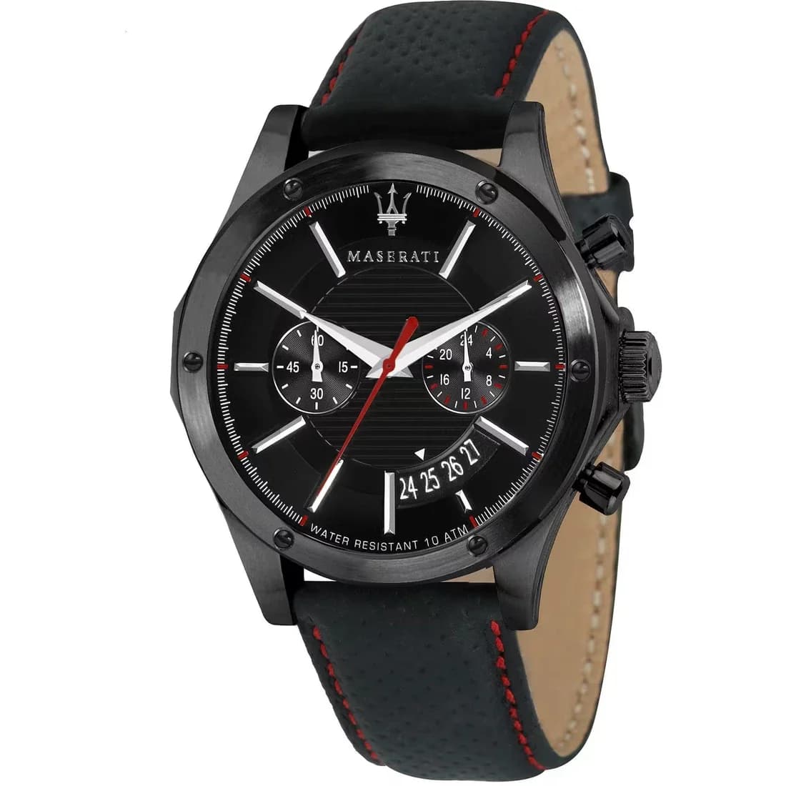 Maserati R8871627004 montre homme, au cadran noir avec bracelet cuir noir
