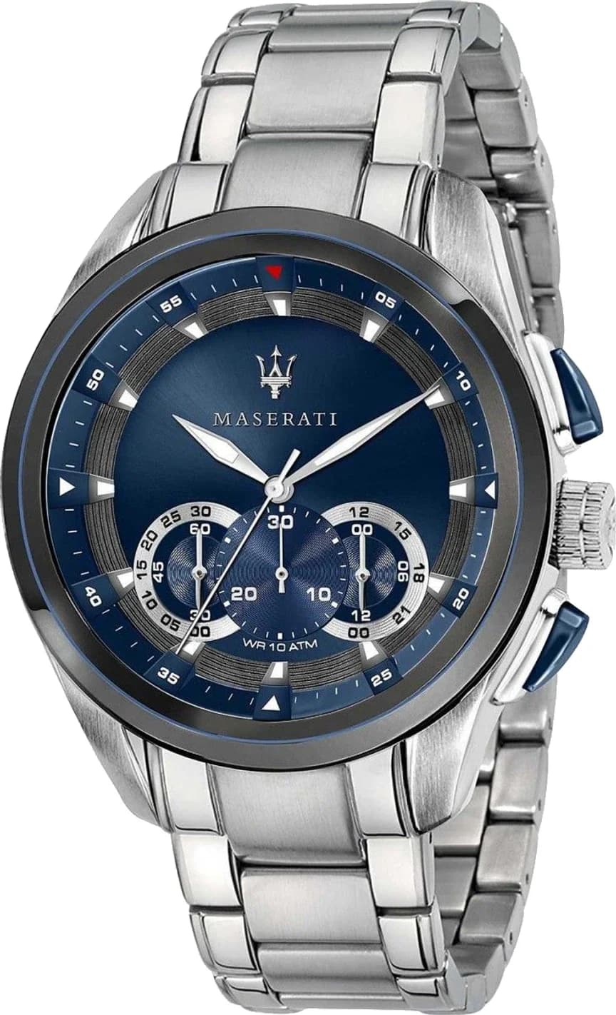 Maserati R8873612014 montre homme, cadran bleu nuit, bracelet acier maille milanaise