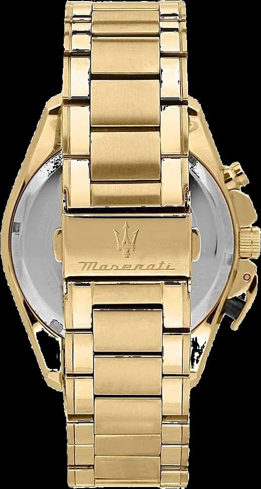 Montre Homme Maserati Traguardo R8873612041 chronographe Cadran noir Bracelet en acier inoxydable doré vue 4