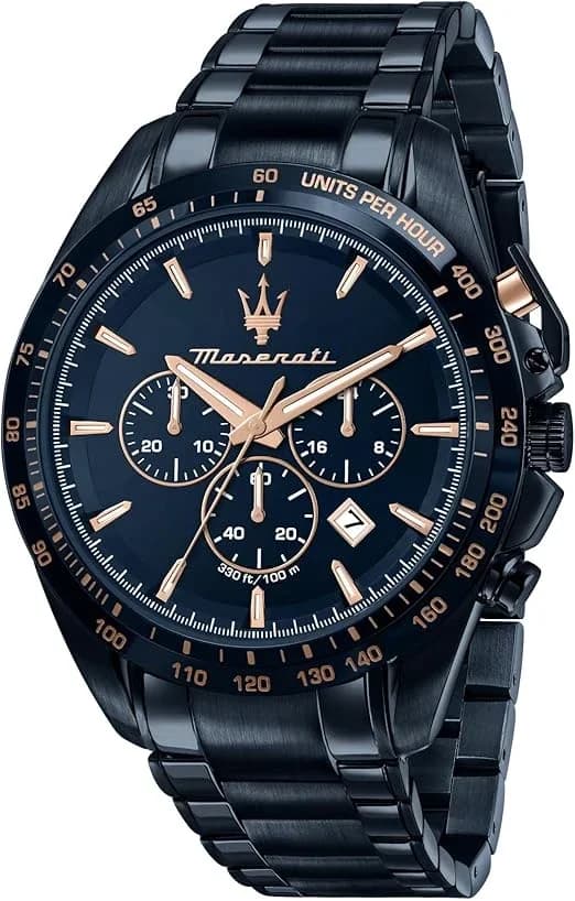 Maserati R8873612054 montre homme, cadran bleu et bracelet acier bleu