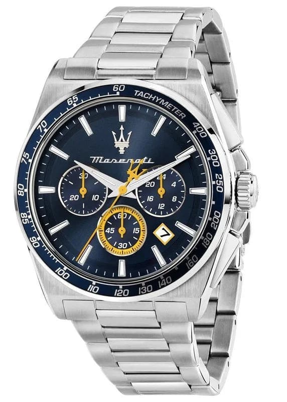 Maserati R8873652001 montre homme, cadran bleu et bracelet acier