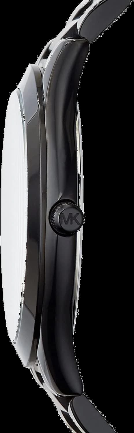 Gros plan sur le cadran noir de la Michael Kors MK3221