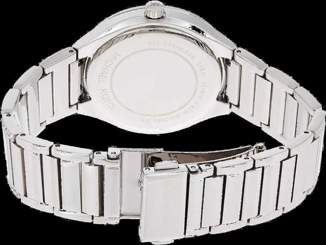 Gros plan sur le cadran bleu de la Michael Kors MK3480