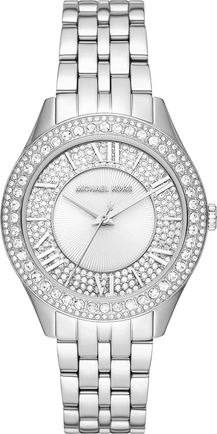 Michael Kors Harlowe MK4708 Women's Watch Pavé Silver-Tone dial and silver stainless steel bracelet