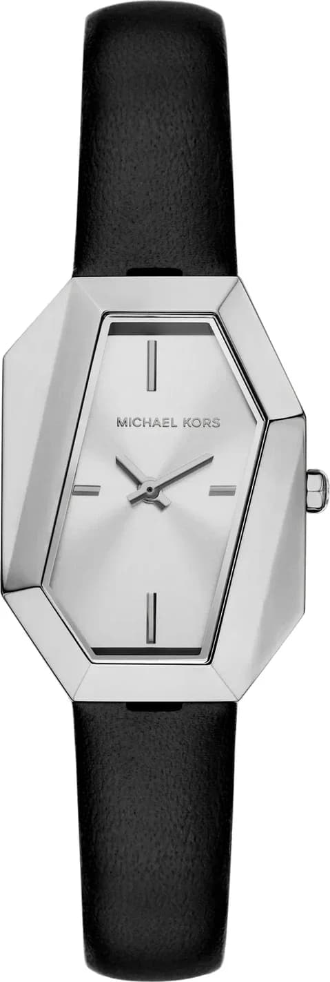 Michael Kors MK4881 montre femme, au cadran argenté et bracelet cuir