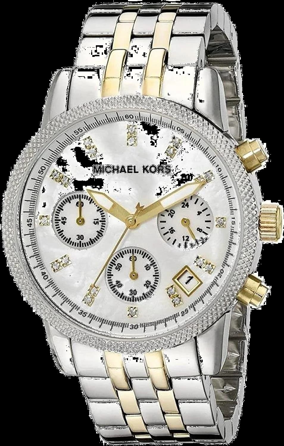 Michael Kors MK5057 vue de côté, bracelet acier