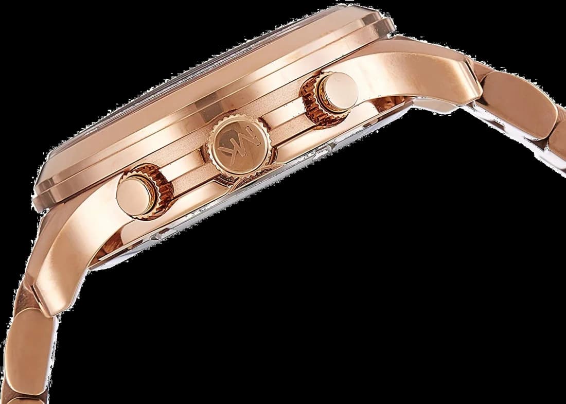 Gros plan sur le cadran or rose de la Michael Kors MK5128