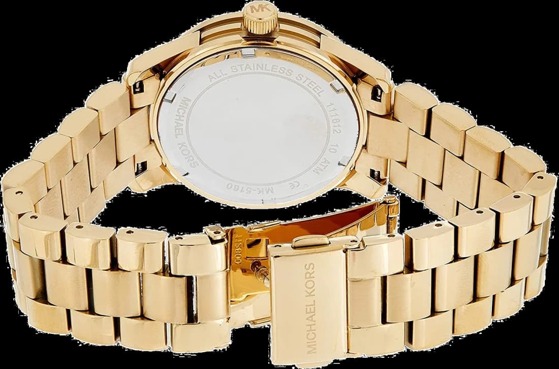 Gros plan sur le cadran or de la Michael Kors MK5160