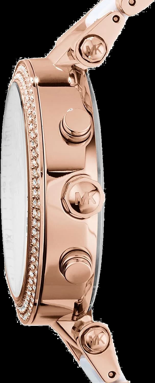 Gros plan sur le cadran blanc de la Michael Kors MK5774