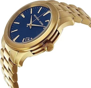 Gros plan sur le cadran bleu de la Michael Kors MK7049