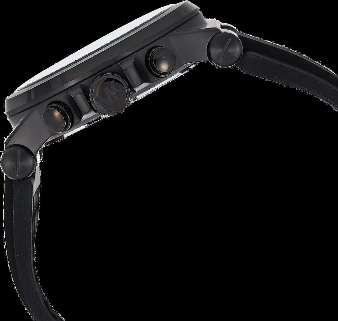 Gros plan sur le cadran noir de la Michael Kors MK8152