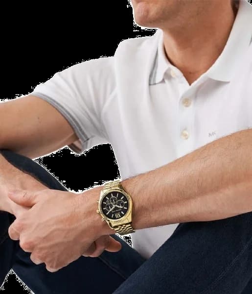Michael Kors MK8286 Gold-Tone Steel Chronograph with Black Dial vue 5