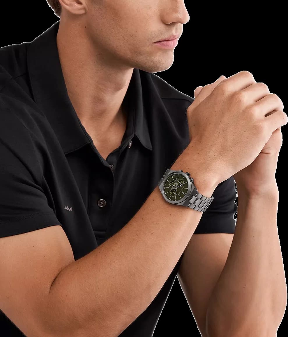 Michael Kors MK9118 Anthracite Steel Green Dial Watch vue 5