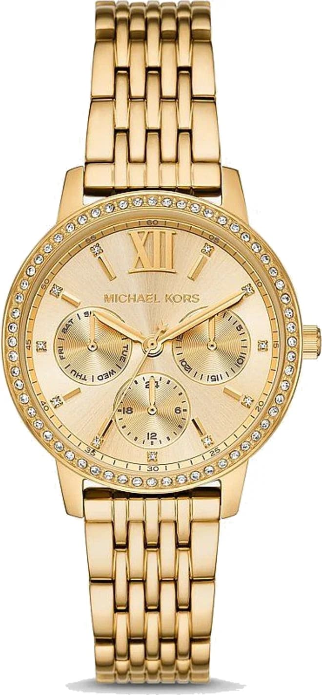 Montre Michael Kors MKO1080 femme cadran or bracelet acier