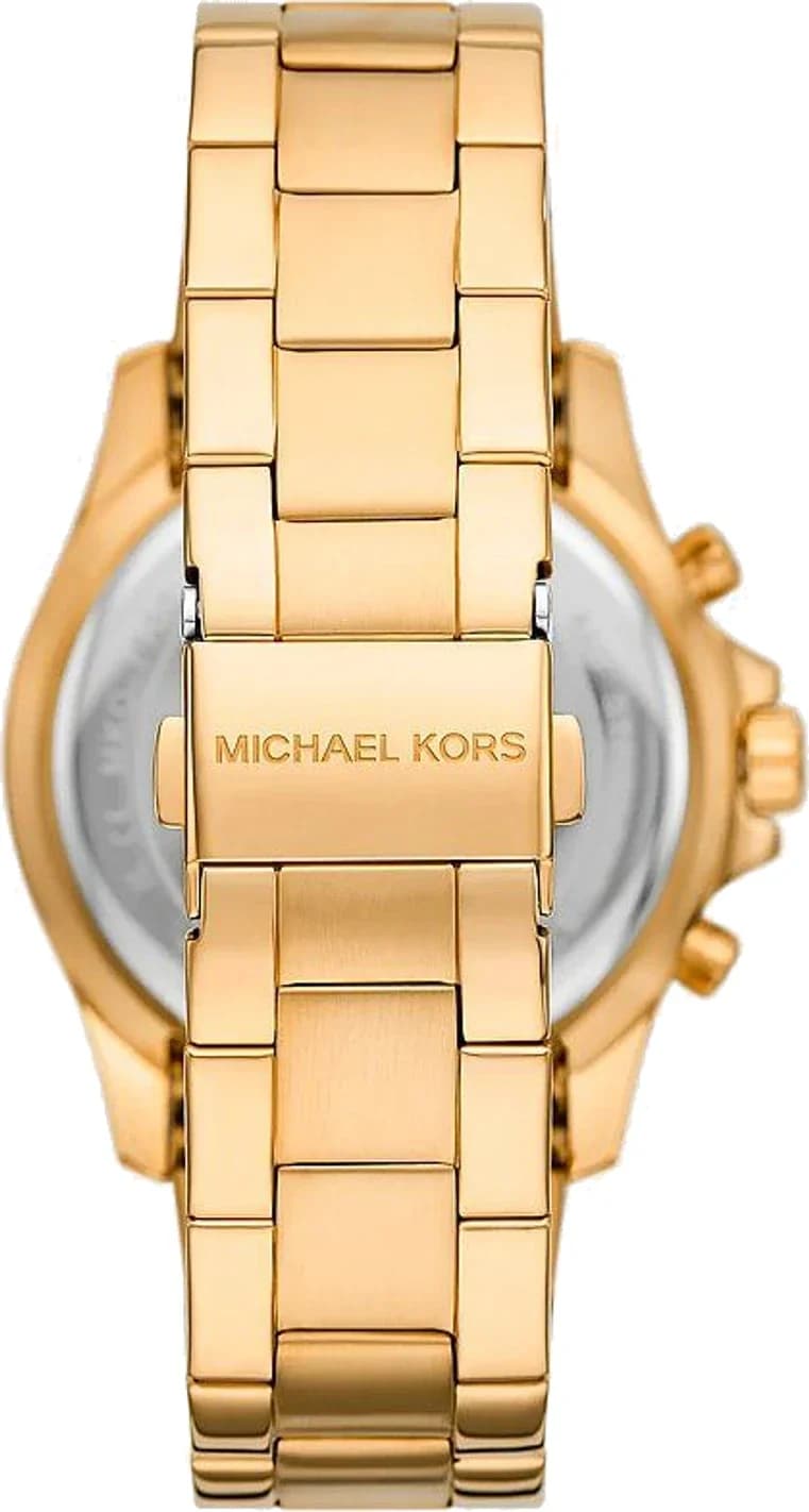 Gros plan sur le cadran argent de la Michael Kors MKO1130