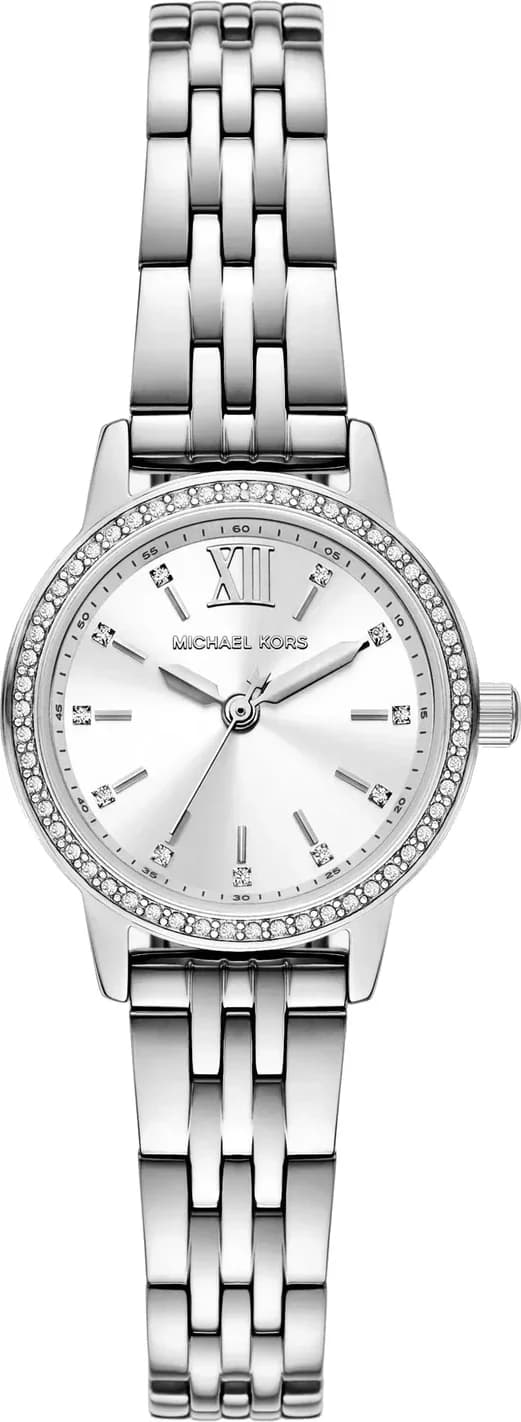 Michael Kors MKO1171 montre femme, cadran argent sur bracelet acier