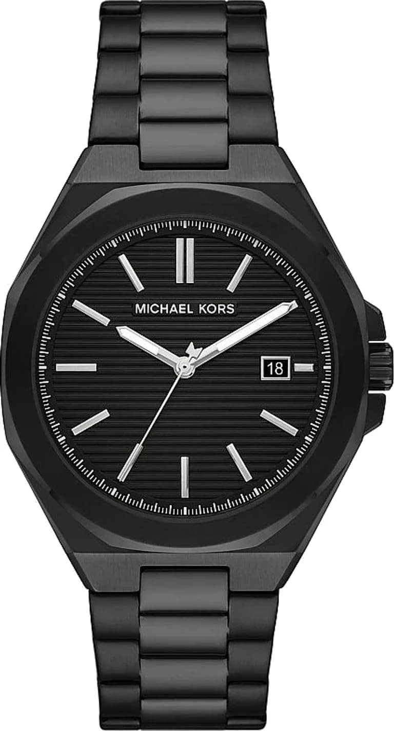 Montre Michael Kors Callum MKO1180 homme noire, bracelet maillons acier