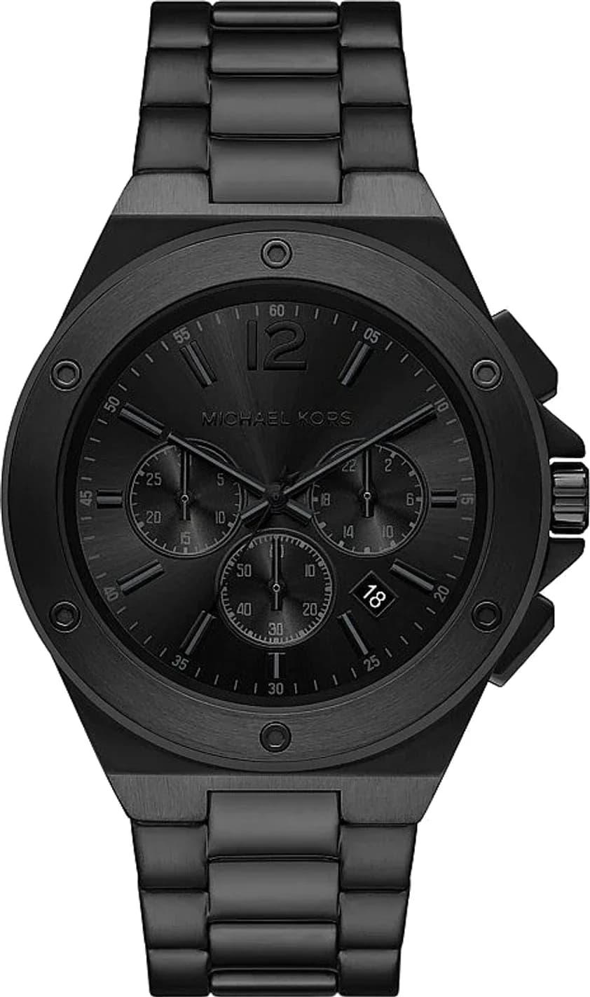 Montre Michael Kors Lennox MKO1234 homme noire, bracelet maillons acier