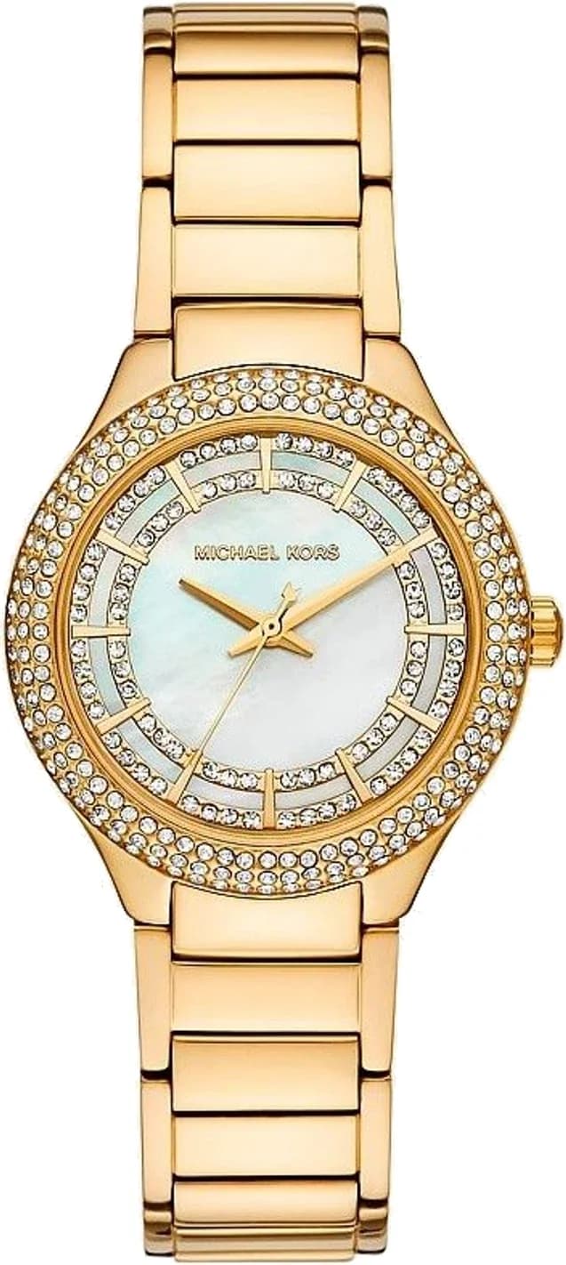 Michael Kors MKO9017 montre femme, cadran or sur bracelet acier