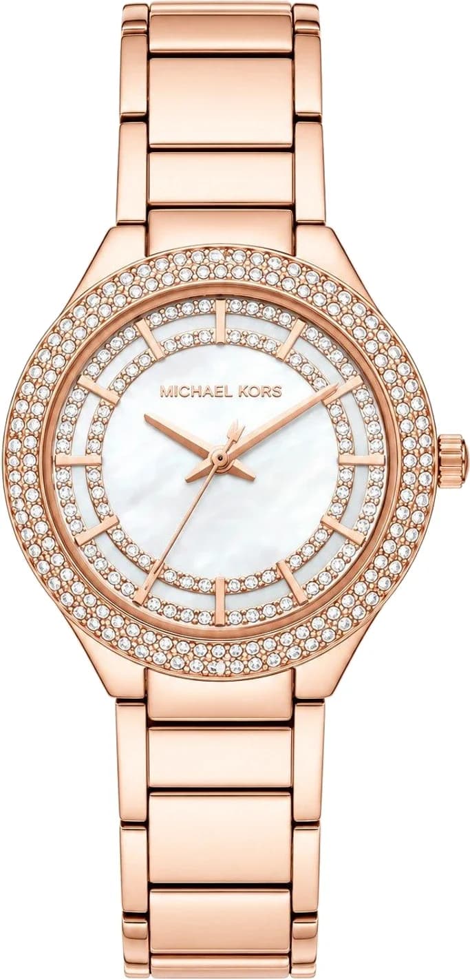 Michael Kors MKO9018 montre femme, cadran argent sur bracelet acier