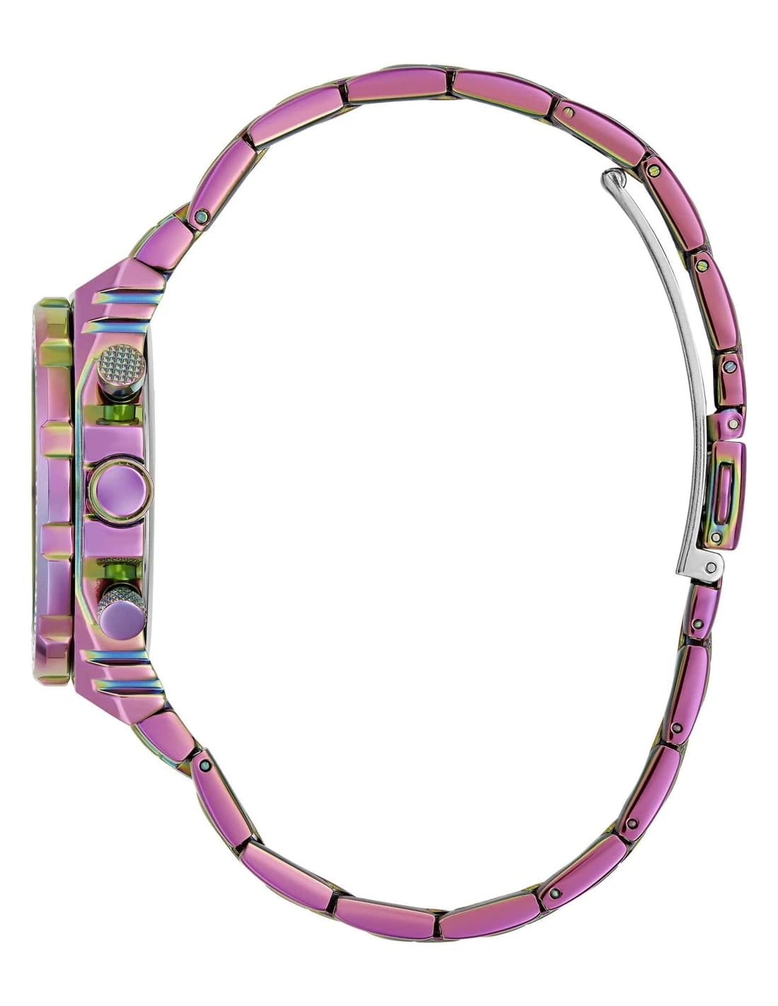 Gros plan sur le cadran violet de la Guess GW0552L4