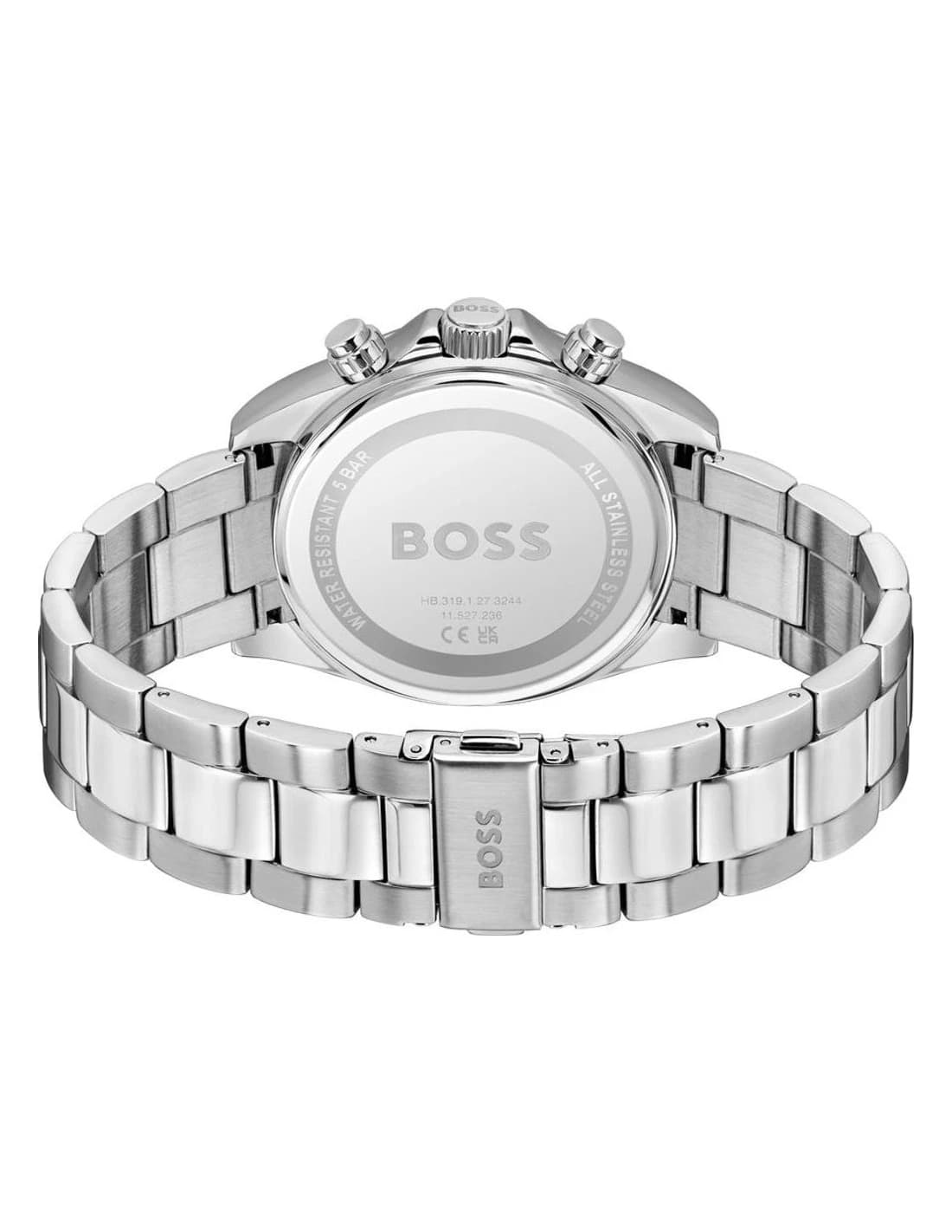 Montre Hugo Boss Hero 2.0 1514315 homme argentée, bracelet Acier inoxydable mailles vue 4