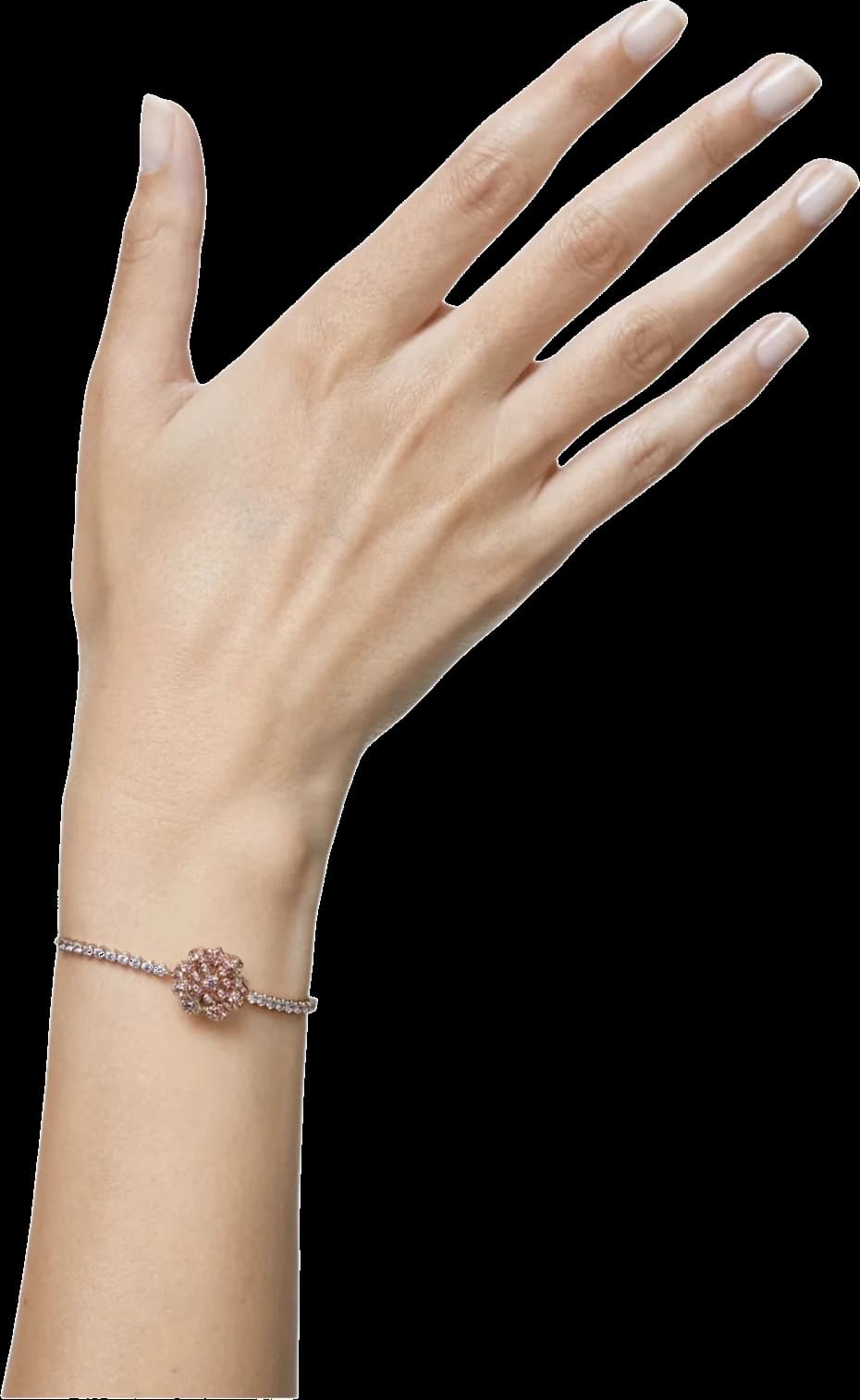 Swarovski 5621144 Floral Adjustable Bracelet with Pink Crystals vue 4