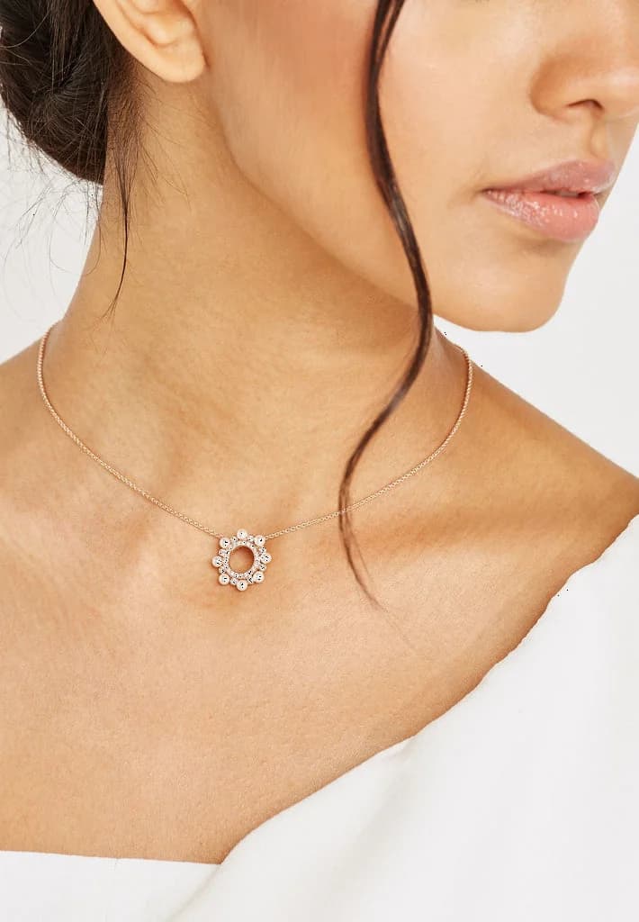 Collier Swarovski Major 5429963 plaqué or rose perles et cristaux blancs vue 3
