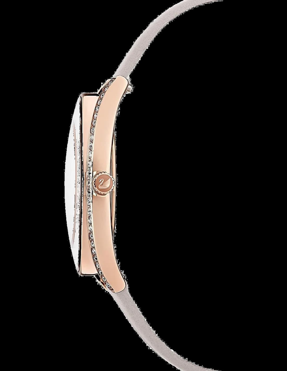 Gros plan sur le cadran argent de la Swarovski 5519450