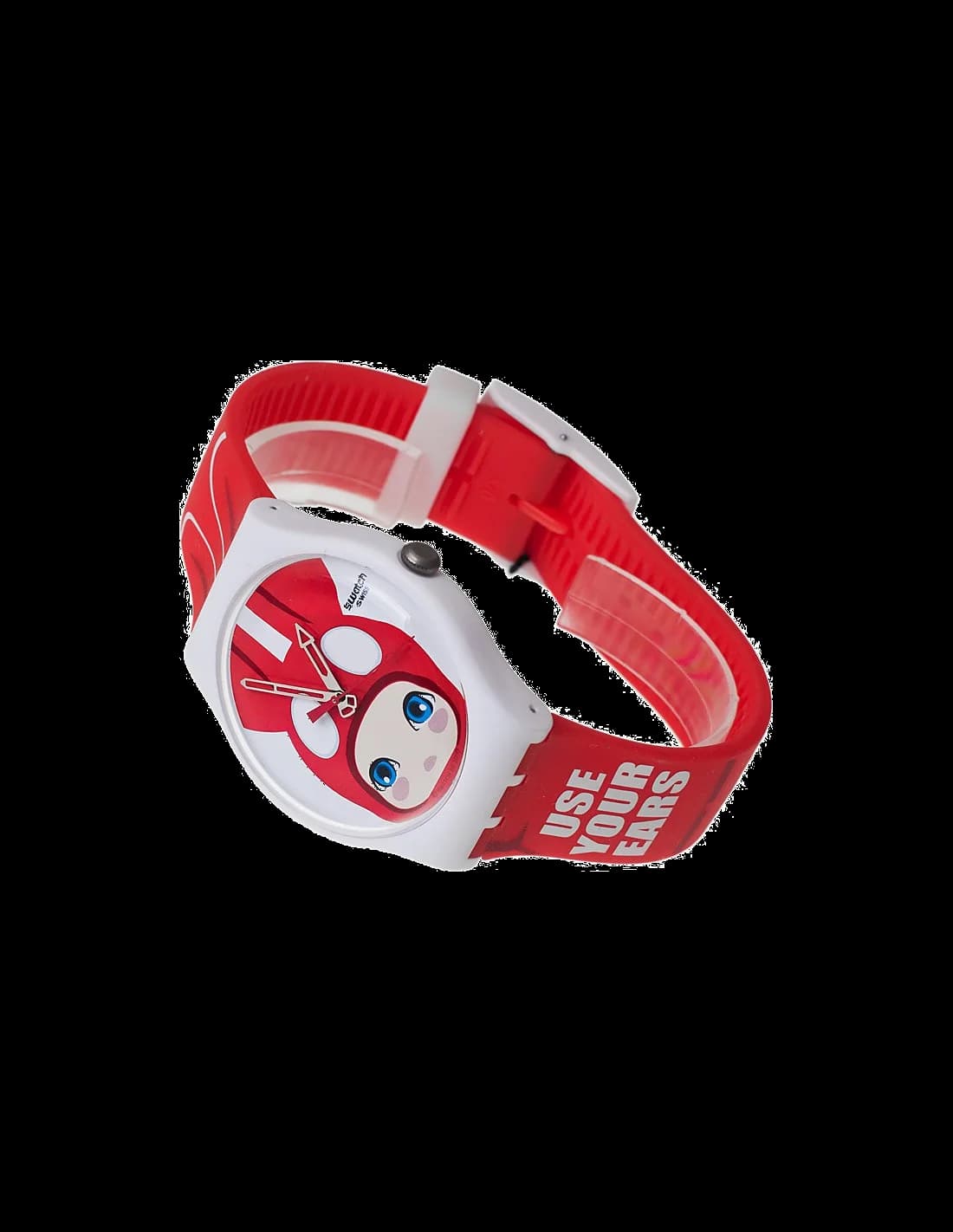 Montre Swatch SUOZ114 Rouge à motif Kawaii vue 3