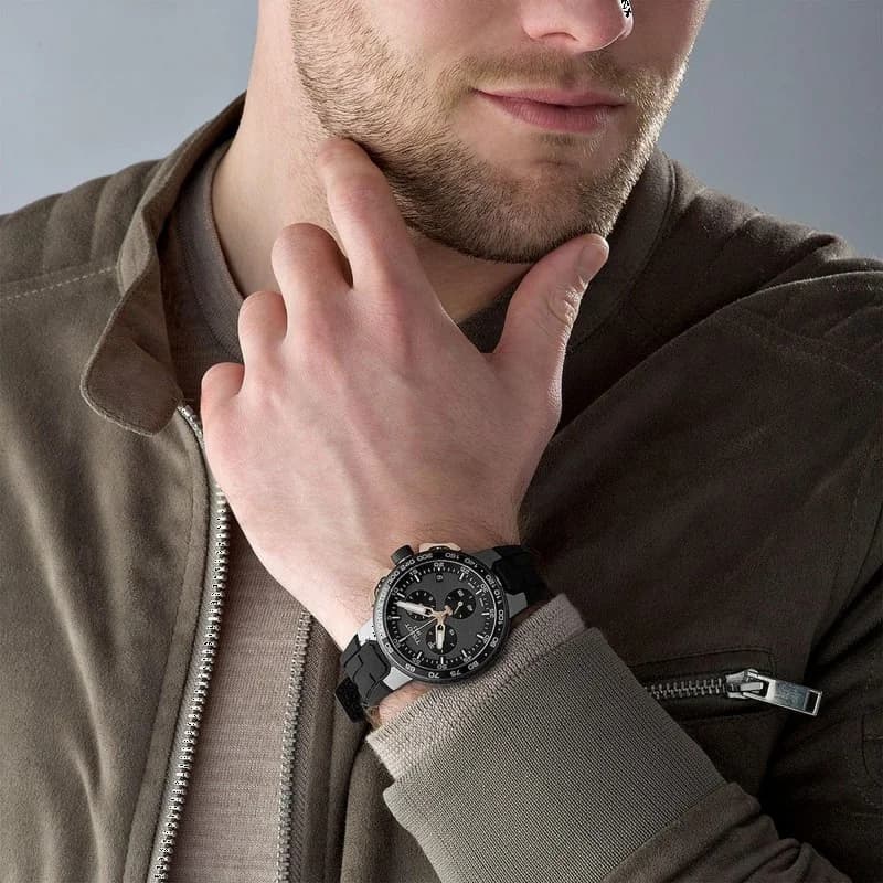 Tissot T1114173744107 T-Race Cycling PVD Black and Rose Gold Men's Watch vue 4