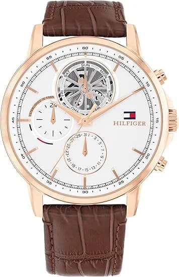 Montre Tommy Hilfiger 1710606 homme cadran blanc bracelet cuir